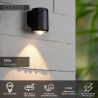 Lucide ERIN - Spot mural / Applique mural Intérieur/Extérieur - LED - 1x5W 2700K - IP65 - Noir