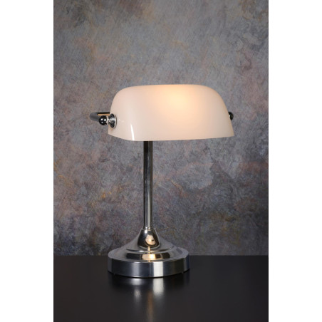 Lucide BANKER - Lampe de bureau - 1xE14 - Chrome
