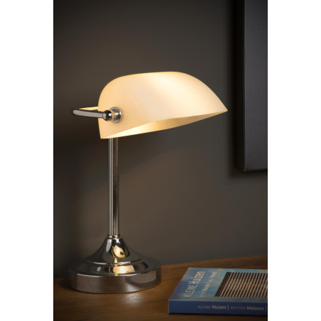 Lucide BANKER - Lampe de bureau - 1xE14 - Chrome