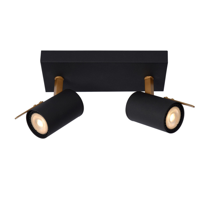 Lucide GRONY - Spot plafond - LED Dim to warm - GU10 (MR16) - 2x5W 2200K/3000K - Noir