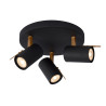 Lucide GRONY - Spot plafond - LED Dim to warm - GU10 (MR16) - 3x5W 2200K/3000K - Noir