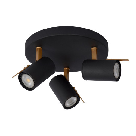 Lucide GRONY - Spot plafond - LED Dim to warm - GU10 (MR16) - 3x5W 2200K/3000K - Noir