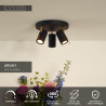 Lucide GRONY - Spot plafond - LED Dim to warm - GU10 (MR16) - 3x5W 2200K/3000K - Noir
