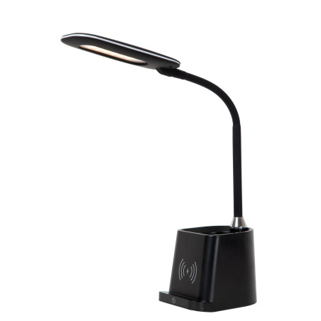 Lucide PENNY - Lampe de bureau - LED Dim. - 1x4,7W 3000K - Avec chargeur sans fil - Noir