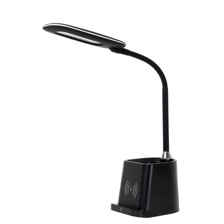 Lucide PENNY - Lampe de bureau - LED Dim. - 1x4,7W 3000K - Avec chargeur sans fil - Noir