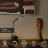 Lucide PENNY - Lampe de bureau - LED Dim. - 1x4,7W 3000K - Avec chargeur sans fil - Noir