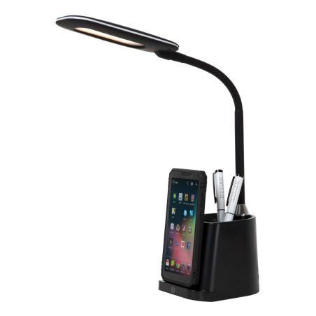 Lucide PENNY - Lampe de bureau - LED Dim. - 1x4,7W 3000K - Avec chargeur sans fil - Noir