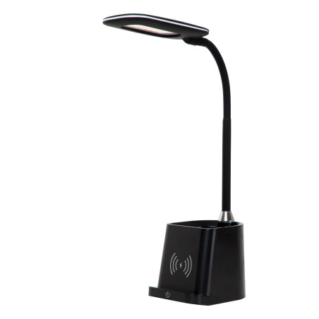 Lucide PENNY - Lampe de bureau - LED Dim. - 1x4,7W 3000K - Avec chargeur sans fil - Noir