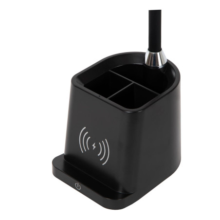 Lucide PENNY - Lampe de bureau - LED Dim. - 1x4,7W 3000K - Avec chargeur sans fil - Noir