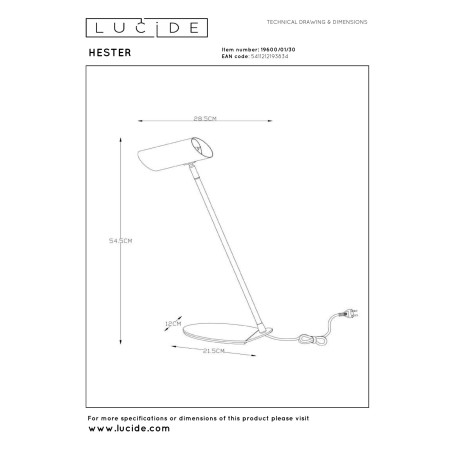 Lucide HESTER - Lampe de bureau - 1xGU10 (MR16) - Anthracite