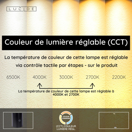 Lucide AARON - Lampadaire / lampe de lecture - LED Dim. - CCT - 1x12W 2700K/4000K - Chrome