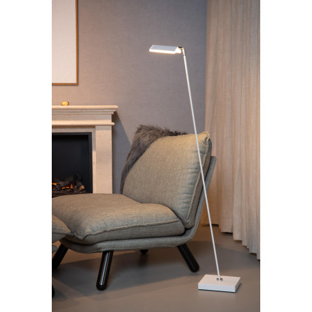 Lucide AARON - Lampadaire / lampe de lecture - LED Dim. - CCT - 1x12W 2700K/4000K - Blanc