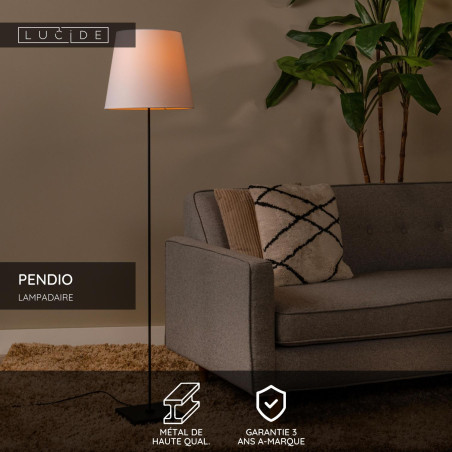Lucide PENDIO - Lampadaire - 1xE27 - Noir