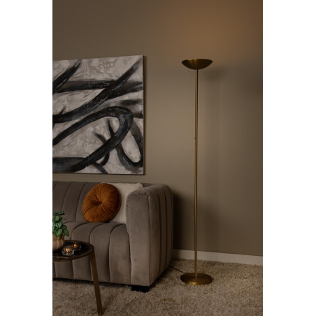 Lucide ZENITH - Lampadaire - Ø 25,4 cm - LED Dim. - 1x20W 3000K - Or Mat / Laiton
