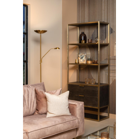 Lucide ZENITH - Lampadaire / lampe de lecture - LED Dim. - 3000K - Or Mat / Laiton
