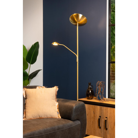 Lucide ZENITH - Lampadaire / lampe de lecture - LED Dim. - 3000K - Or Mat / Laiton