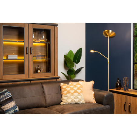 Lucide ZENITH - Lampadaire / lampe de lecture - LED Dim. - 3000K - Or Mat / Laiton
