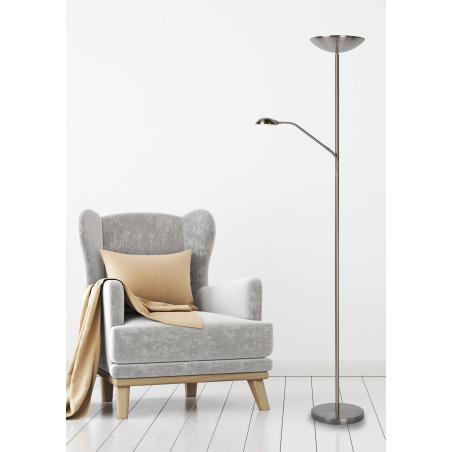 Lucide ZENITH - Lampadaire / lampe de lecture - LED Dim. - 3000K - Chrome Dépoli