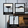 Lucide ZENITH - Lampadaire / lampe de lecture - LED Dim. - 3000K - Noir
