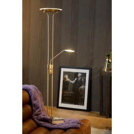 Lucide CHAMPION-LED - Lampadaire / lampe de lecture - Ø 30 cm - LED Dim. - 3000K - Chrome Dépoli