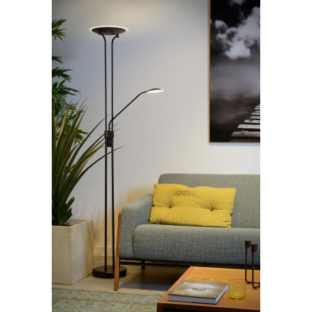 Lucide CHAMPION-LED - Lampadaire / lampe de lecture - Ø 30 cm - LED Dim. - 3000K - Noir