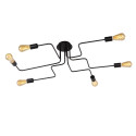 Lucide LESTER - Plafonnier - 6xE27 - Noir - L 75 x P 100 x H 20 cm