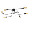 Lucide LESTER - Plafonnier - 6xE27 - Noir - L 75 x P 100 x H 20 cm