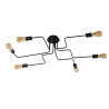 Lucide LESTER - Plafonnier - 6xE27 - Noir - L 75 x P 100 x H 20 cm