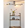 Lucide LESTER - Plafonnier - 6xE27 - Noir - L 75 x P 100 x H 20 cm