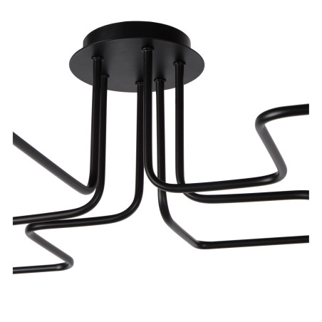 Lucide LESTER - Plafonnier - 6xE27 - Noir - L 75 x P 100 x H 20 cm