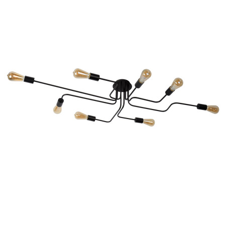 Lucide LESTER - Plafonnier - 8xE27 - Noir