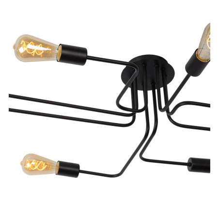 Lucide LESTER - Plafonnier - 8xE27 - Noir