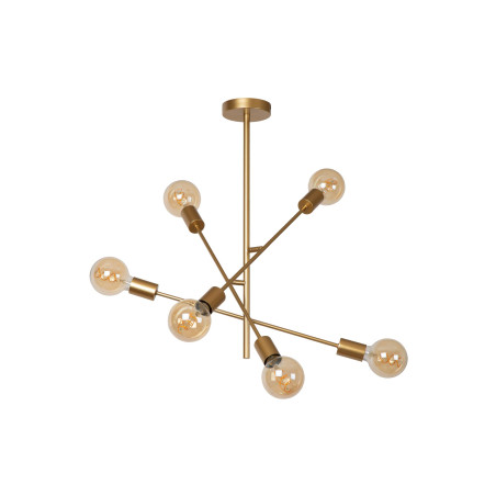 Lucide LESTER - Plafonnier - 6xE27 - Or Mat / Laiton