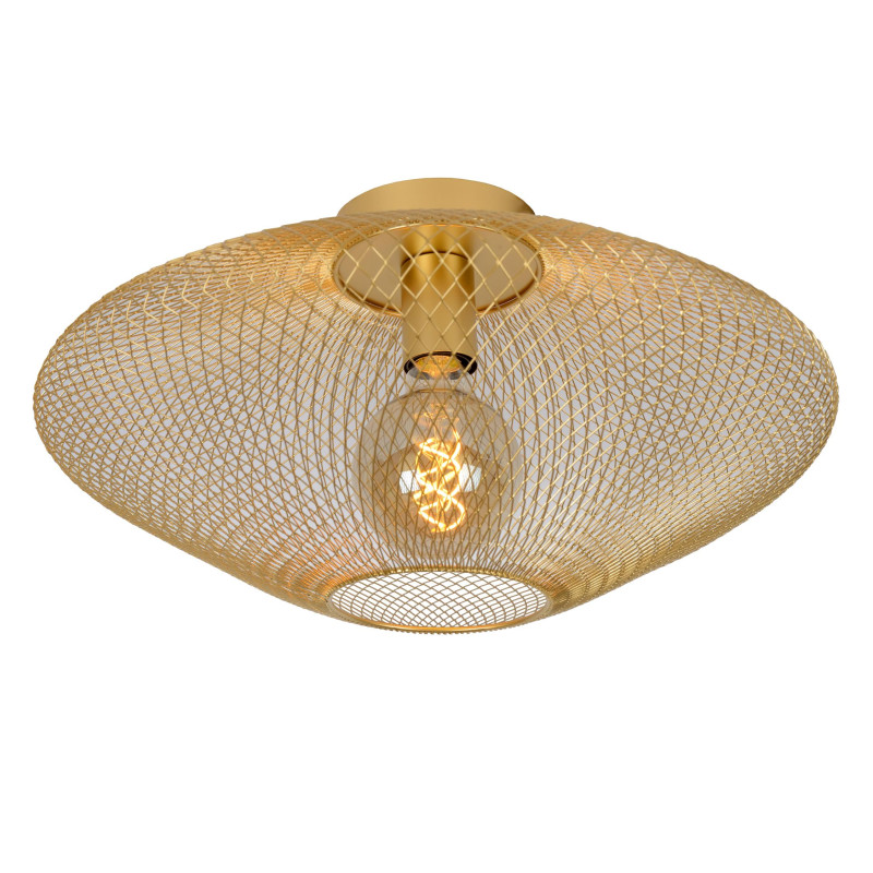 Lucide MESH - Plafonnier - Ø 45 cm - 1xE27 - Or Mat / Laiton
