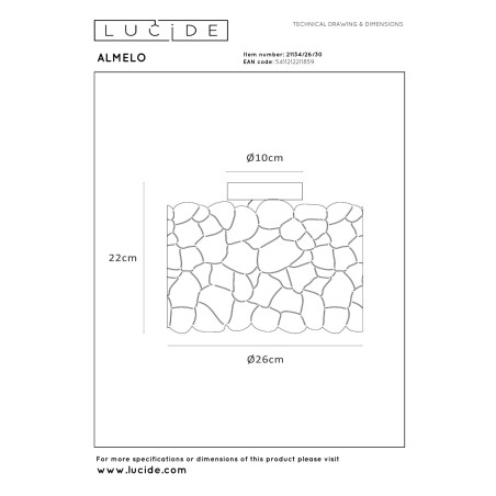 Lucide ALMELO - Plafonnier - Ø 25,5 cm - 1xE27 - Noir