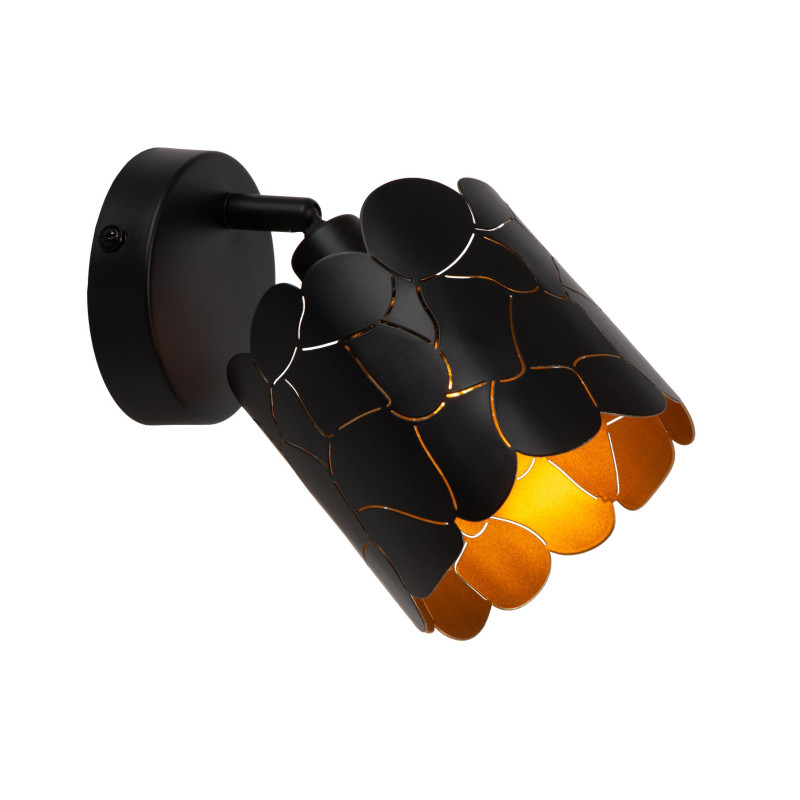 Lucide ALMELO - Spot mural / Applique mural - Ø 12 cm - 1xE14 - Noir