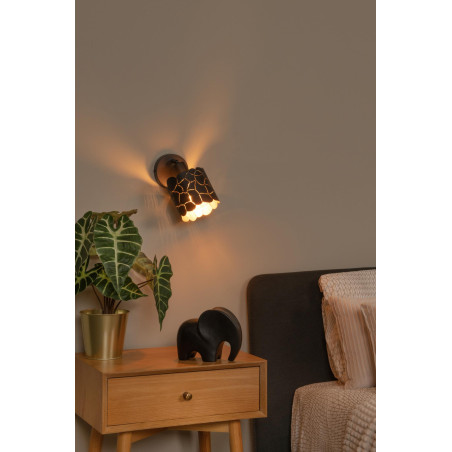 Lucide ALMELO - Spot mural / Applique mural - Ø 12 cm - 1xE14 - Noir
