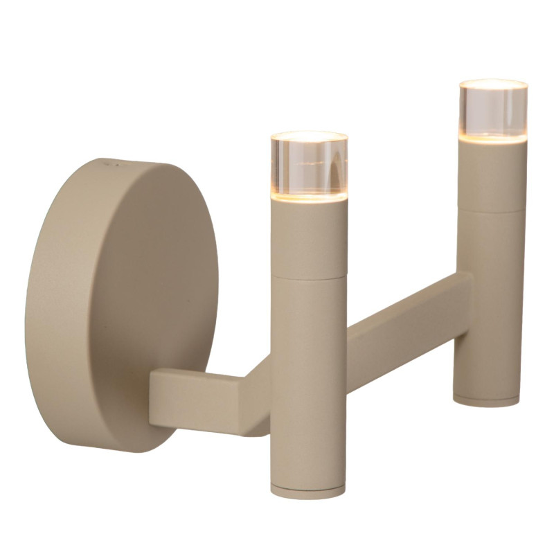 Lucide WELLINGTON - Applique murale - LED Dim. - G9 - 2x3W 2700K - Taupe - Vibes