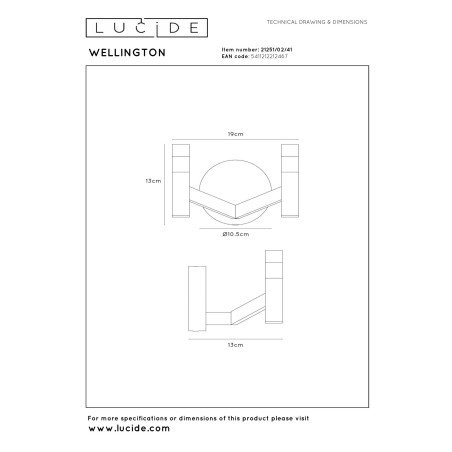 Lucide WELLINGTON - Applique murale - LED Dim. - G9 - 2x3W 2700K - Taupe - Vibes