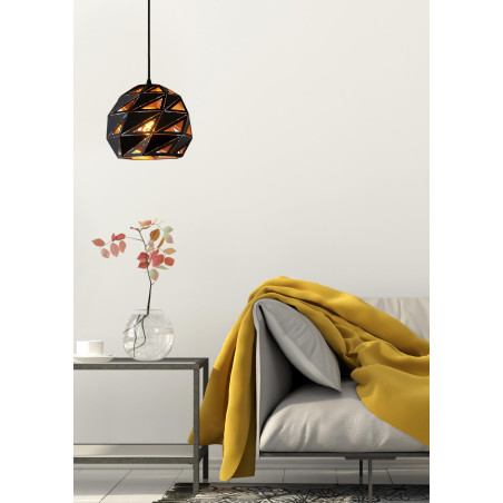 Lucide MALUNGA - Suspension - Ø 25 cm - 1xE27 - Noir
