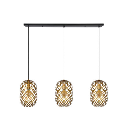 Lucide WOLFRAM - Suspension - 3xE27 - Or Mat / Laiton