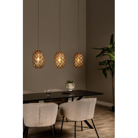 Lucide WOLFRAM - Suspension - 3xE27 - Or Mat / Laiton