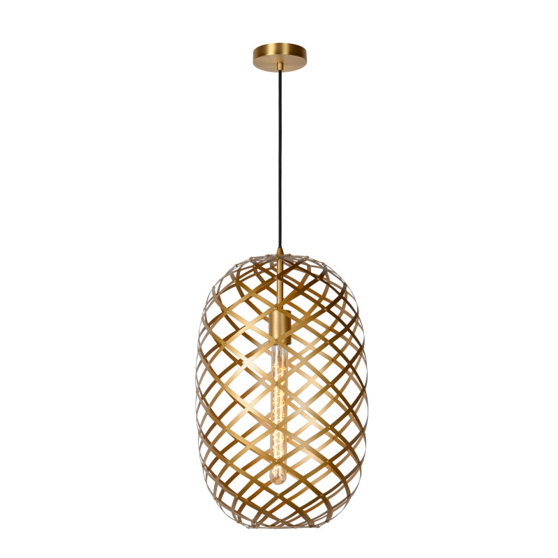 Lucide WOLFRAM - Suspension - Ø 32 cm - 1xE27 - Or Mat / Laiton