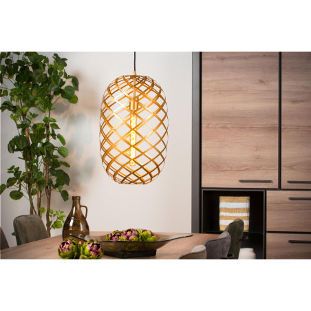 Lucide WOLFRAM - Suspension - Ø 32 cm - 1xE27 - Or Mat / Laiton