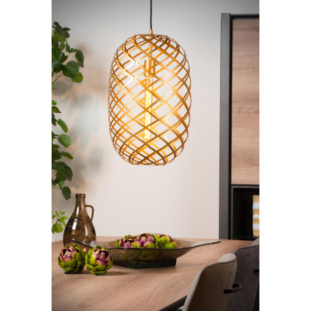 Lucide WOLFRAM - Suspension - Ø 32 cm - 1xE27 - Or Mat / Laiton