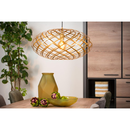 Lucide WOLFRAM - Suspension - Ø 65 cm - 1xE27 - Or Mat / Laiton