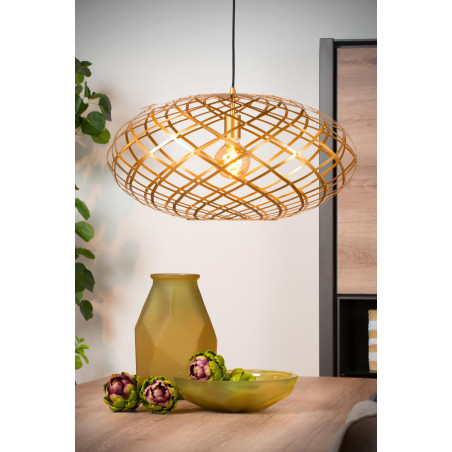 Lucide WOLFRAM - Suspension - Ø 65 cm - 1xE27 - Or Mat / Laiton