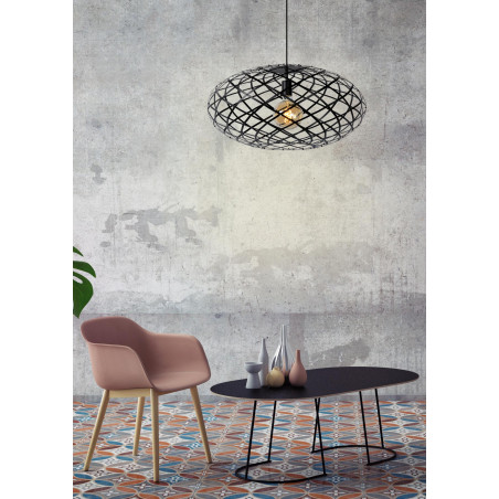 Lucide WOLFRAM - Suspension - Ø 65 cm - 1xE27 - Noir