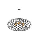 Lucide WOLFRAM - Suspension - Ø 100 cm - 3xE27 - Convient aux mezzanines et plafonds hauts - Noir