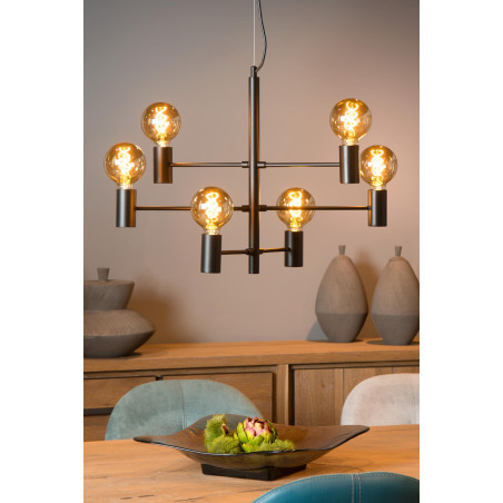 Lucide LEANNE - Suspension - 6xE27 - Noir